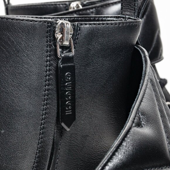 *SOLD* Gucci Flores Calfskin Nappa Matelasse GG Black Combat Boot - Picture 10 of 12